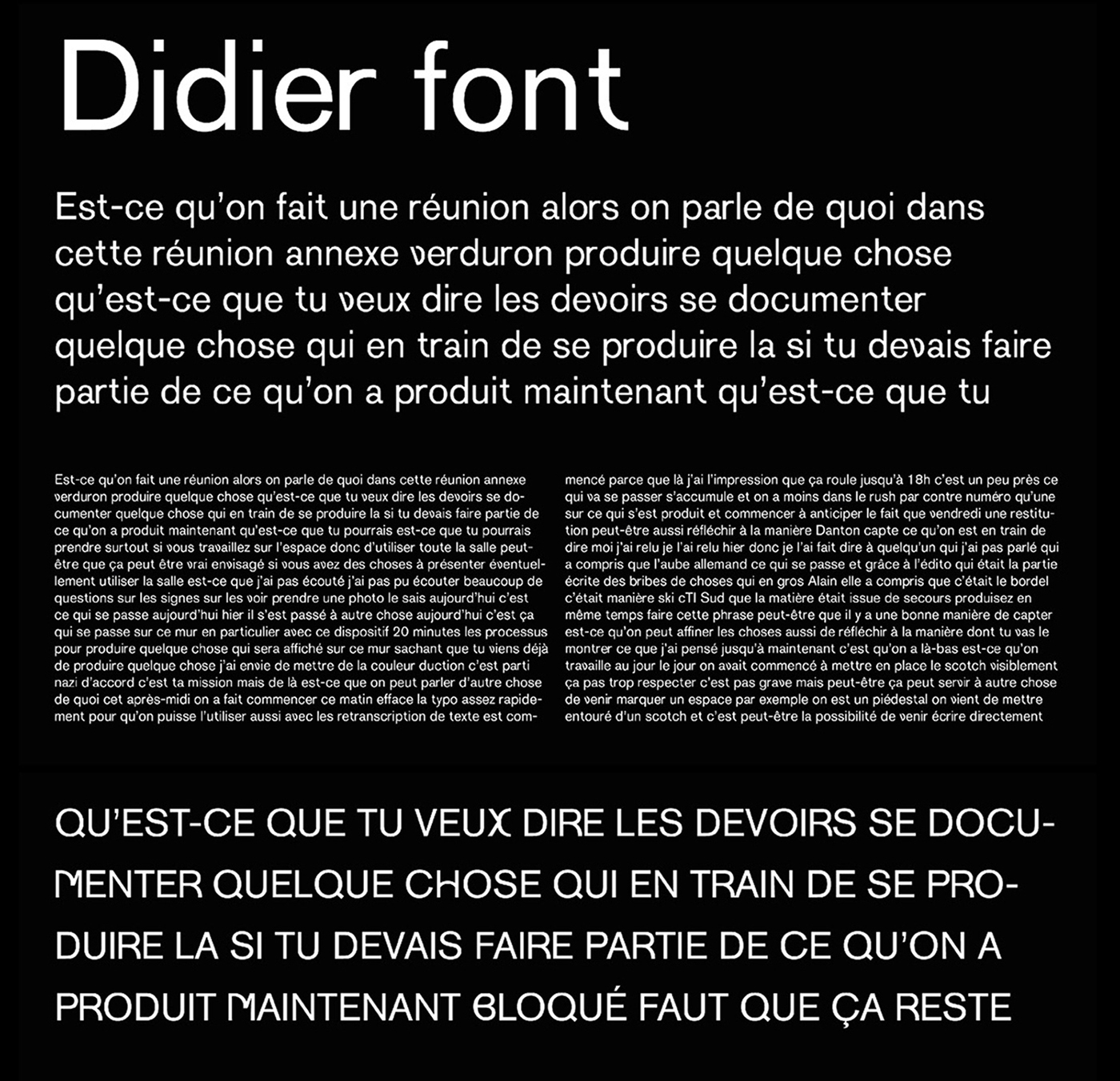 Didier, première typographie générée à partir de l'Akzidenz Grotestk